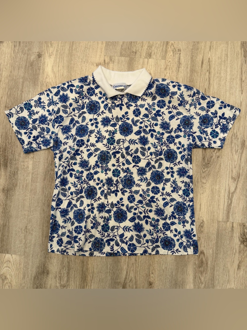 Tanzerina Blue Floral Top Size‎ Large Cottagecore